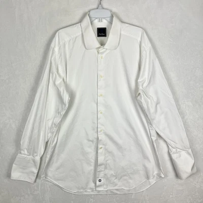 David Donahue White Dress Shirt Mens 18 34/35 Button Up French Cuff Long Sleeve - Image 1 of 4