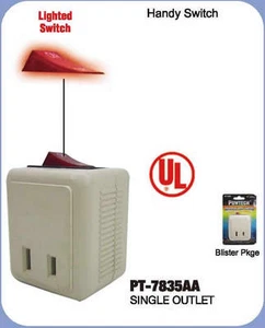 Single-Port Netzteil mit Ein/Aus BELEUCHTETEM Schalter 125V / 1875W Powtech PT-7835AA - Bild 1 von 7