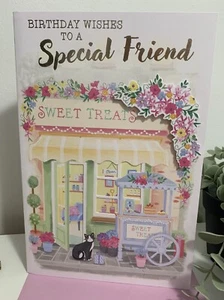 Special Friend FEMALE Birthday Card /with Lovely Verse Card (9 x 6.25") Foil. - Picture 1 of 3