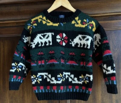 "Suéter tejido grueso Fair Isle años 90 GAP S lana Shetland encogido - 32"" pecho" Foto 1 de 4