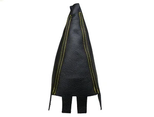 Gelb Faden Echtleder Schaltmanschette Schaltsack Für HONDA JAZZ III 2007-2013 - Picture 1 of 1