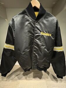 Vintage 90s Pittsburgh Steelers Starter Satin NFL Football Jacket Size XL