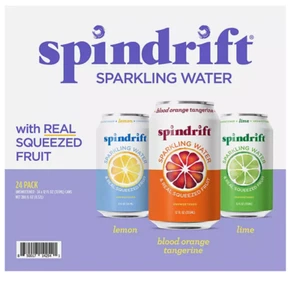 Spindrift Sparkling Water 24 Pack 12oz Cans Real Fruit Variety Pack Refreshing - Picture 1 of 6