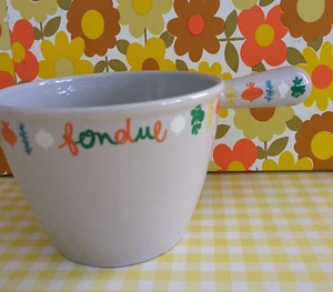 Vintage Le Creuset Fondue Pot Saucepan Grey Radish Herb Veg French 60s  70s - Zdjęcie 1 z 16