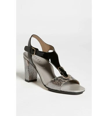 Сандалии-лодочки Anyi Lu со змеиным штампом / черная лакированная кожа ремешок MONICA 40–9,5 - Изображение 1 из 4