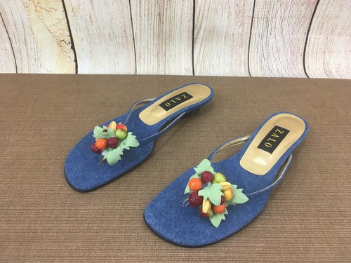 MBT Zalo Spain Tropical Floral Fruit Embellished Slides Sandals Size 8 M B19(6)