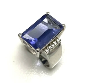 R6418P Rectangle10x14mm 7Ct Mt St Helens Purple Helenite Sterling Silver Ring - Picture 1 of 10