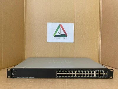 Cisco SF300-24PP 24-Port 10/100 PoE+ Managed Switch with Brackets & PSU -Inc VAT - Image 1 of 4