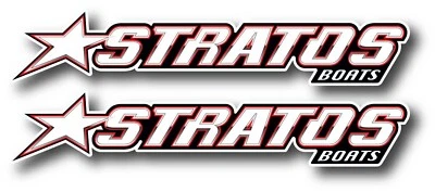 2X STRATOS BOATS DECAL STICKER US MADE FISHING BASS TRUCK VEHICLE CAR WINDOW - Image 1 of 4