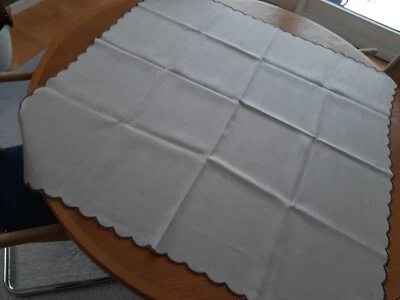 Tischdecke, Leinen, quadratisch, ca 100cm, alt - Bild 1 von 2