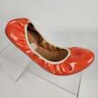 J Crew Womens Ballet Flats Patent Leather Orange Size 9 Slip On 
