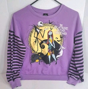 Nightmare Before Christmas Sweater Purple Girls XL 14-16 Sally Jack Skellington - Picture 1 of 7