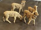 Vtg Nativity Lot Of 4 Standing Sheep Lamb Figures Depose Italy Fontinini