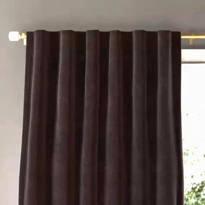 2pk 50"x84" Blackout Velvet Curtain Panels Black - Threshold - Image 1 of 4