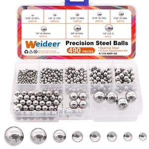 Weideer 490Pcs 8 Sizes Bicycle Bearing Balls Metal Mixing Balls Assortment Kit 1 - Picture 1 of 12