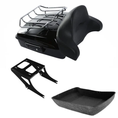 Chopped Trunk Backrest Rack Mount Fit For Harley Softail Fatboy 2008-2017 - Image 1 of 4