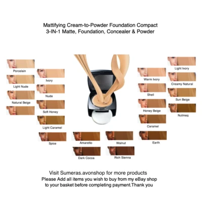 Avon True Colour/Flawless Matte Cream-2-Powder ~ 3in1 F/C/P ~ Great Xmas Gift - Image 1 of 4