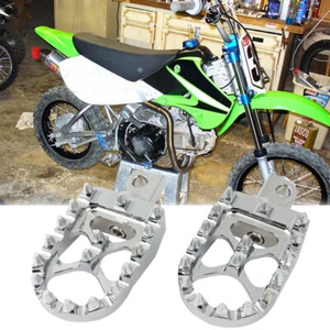 2PCS CNC Wide Fat Foot Pegs MX Style Footpegs For Kawasaki KLX110 KLX110L KLX125 - Picture 1 of 10