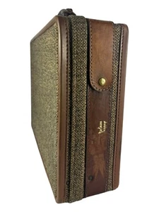 Vintage Hartmann Belting Tweed Leather Trim Suitcase Luggage -19x14x5 - Picture 1 of 21