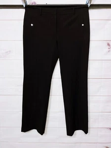 Calvin Klein Womens Dress Pants Size 14 Black Flat Front Pockets - Picture 1 of 9