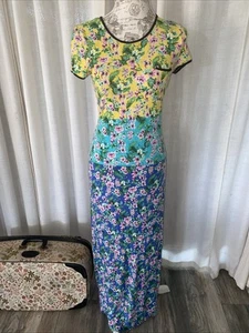 Vintage Juicy Couture Hibiskus Blumen Jersey Maxikleid Damen Gr. XS - Bild 1 von 12