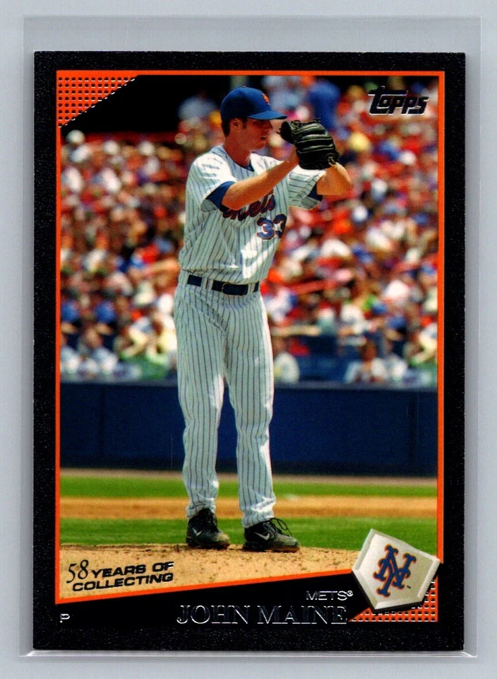 2009 Topps John Maine #457 纽约大都会队黑色边境 #/58 — 第 1/2 张图片