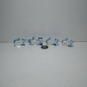 Bundle X 4 Of Glass Cats Similar To Murano Glass Very Good Condition - Picture 1 of 10