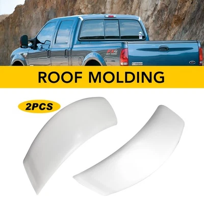 For 99-07 Ford F250 350 450 Super Duty Upgraded Cab Corner Roof Molding White 2x - Image 1 of 4