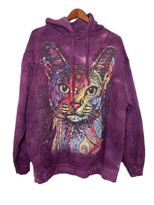 The Mountain Women's Large Maroone Cat Hoodie Acid Wash Pullover - Image 1 of 4