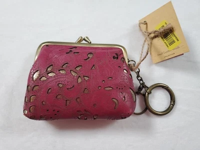 Patricia Nash Leather Coin Purse With Key Ring Rose - Image 1 of 4