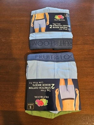 Fruit Of The Loom Boxer Briefs 2 Pack Men S (28-30) New 4 Total Blue Green NEW - Image 1 of 2