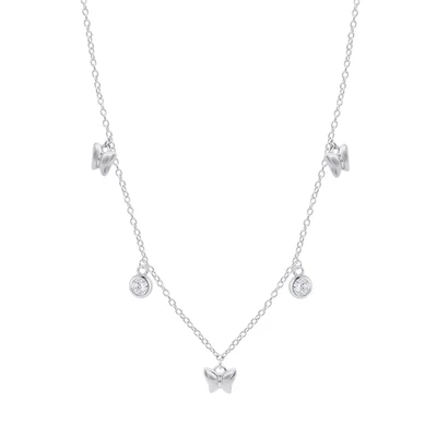 Collana Donna Lotus Silver LP3900-1/1 In Argento Con Farfalle E Zirconi - Immagine 1 di 3