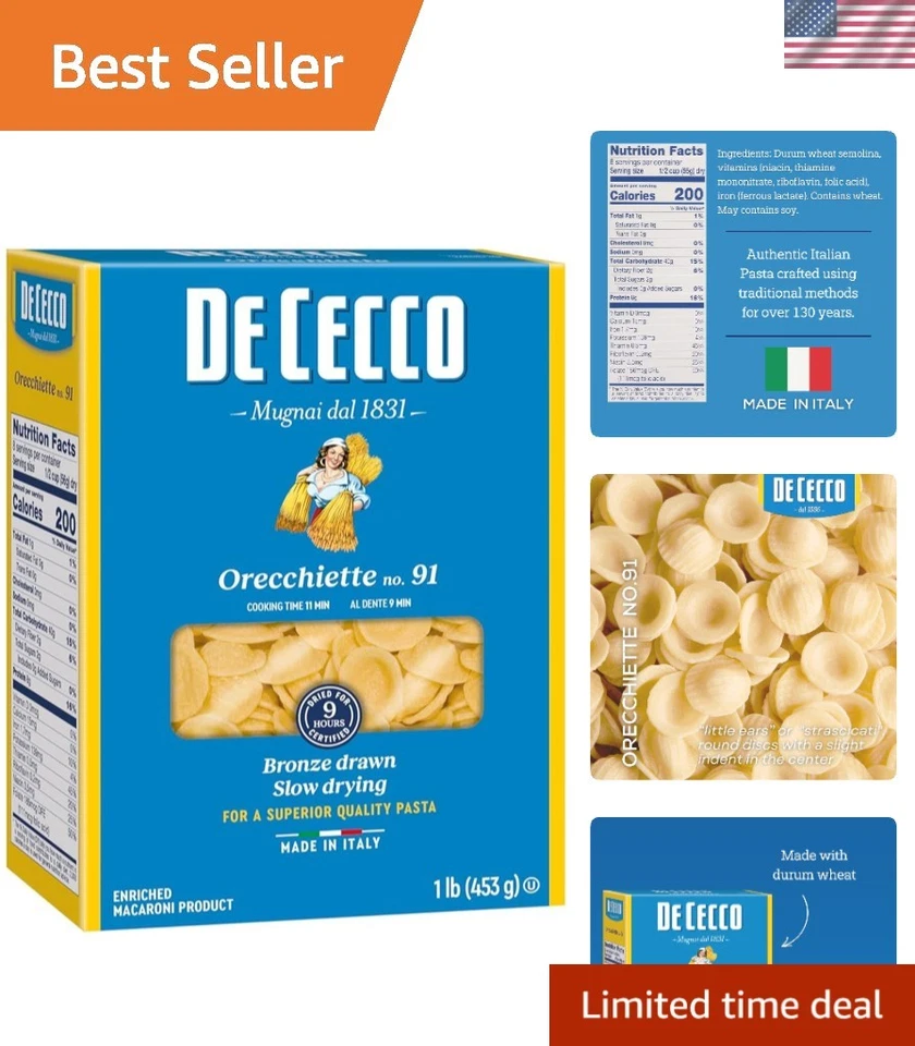 De Cecco Orecchiette Pasta 16 Oz. -pack of 10