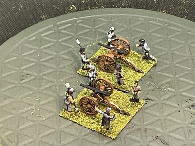 Batería de artillería confederada ACW pintada de 15 mm. 2 pistolas, 8 tripulantes. Foto 1 de 4