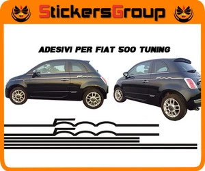 COPPIA ADESIVI STRISCE PER NUOVA FIAT 500 IN VINILE NEW TUNING - Foto 1 di 1