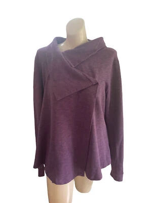 Columbia DrownTime 包裹毛衣开衫紫色 SZ L — 第 1/4 张图片