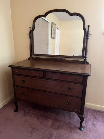 1930s Vintage Dresser Chest With Mirror Cover