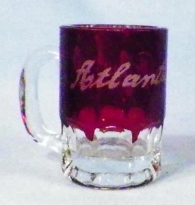 Ruby Stain Penny Candy Scoop Atlantic City Mug Early American Pattern Glass #5 - Picture 1 of 8