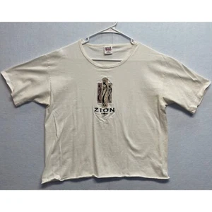 Vintage Zion Tee Shirt Top Short Sleeve Crew Neck White Size Large - Picture 1 of 8
