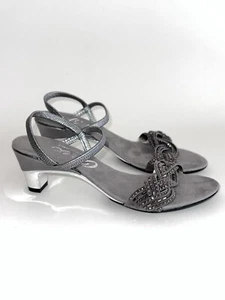 Onex Womens Rhythm Rhinestone Accented Sandal - Pewter, Size 7 NEW - Picture 1 of 12