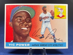 1955 Topps Baseball Card Vic Power #30 Kansas City Athletics