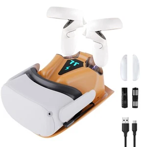 Charging Station Dock for VR Oculus Quest 2 Headset and Controllers +Batteries - Picture 1 of 13