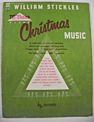 William Stickles Christmas Music Songbook ~ Tri-Chord Piano ~ 1954 - Image 1 of 4
