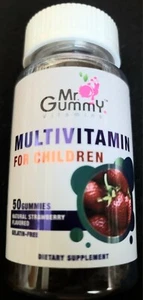 CHILDREN MULTIVITAMIN "MR. GUMMY BRAND" 50 GUMMIES NATURAL STRAWBERRY FLAVOR - Picture 1 of 4