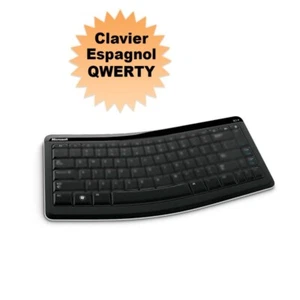 Tastatur PC MICROSOFT Bluetooth Tragbar 5000 1390 Qwerty Spanisch Schwarz Neu - Bild 1 von 4