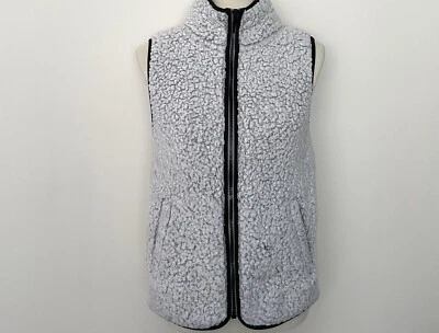 So Women's Faux Fur Vest Black & White Zipper Super Soft 2 Pockets Sz L - Image 1 of 4