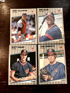 1989 Fleer Baseball Card Cleveland Indians Lot of 4 Cards (399,398,396,397) - Picture 1 of 2