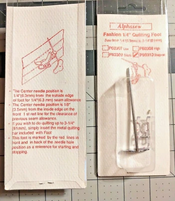 Quilting Foot 1/4" Clear Snap On Patchwork Foot With Guide Bar #P60310 - Image 1 of 4