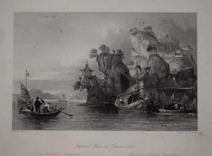 CHINA - IMPERIAL PALACE AT TSEAOU-SHAN BY THOMAS ALLOM, 1843 - Picture 1 of 1