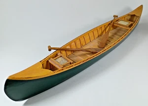 15" Hand Carved, Crafted Wooden Canoe. Cabin, Lake Decor. - Picture 1 of 9